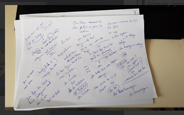 Screenshot of a language learning app showing German vocabulary exercises and user progress.