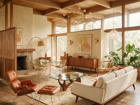 A room in the Mid-Century Modern style