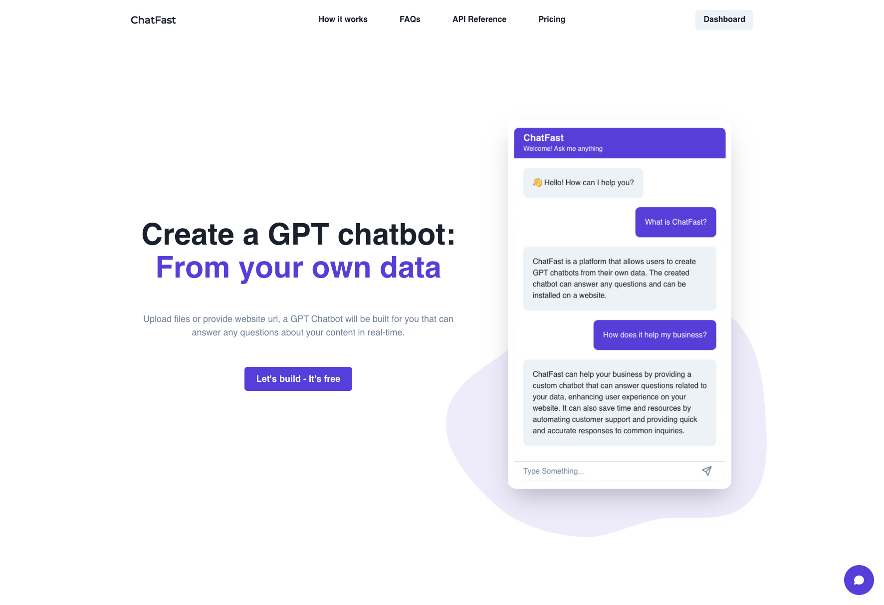 ChatFast: Create a GPT chatbot from your own data | BetaList