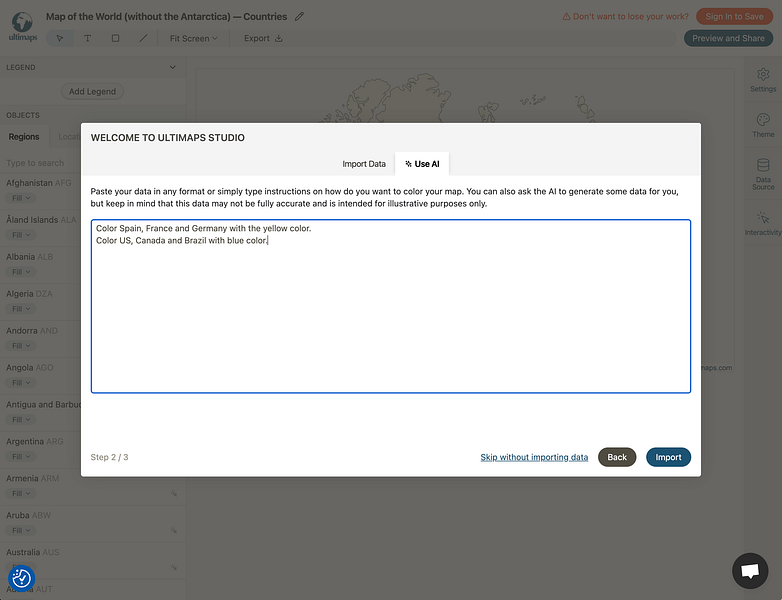 Ultimaps Create colorcoded interactive maps in seconds BetaList