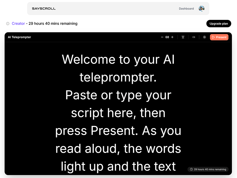 Sayscroll AI Teleprompter