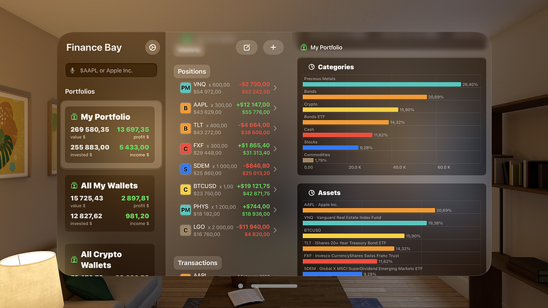 Screenshot of Finance Bay: Portfolio Tracker