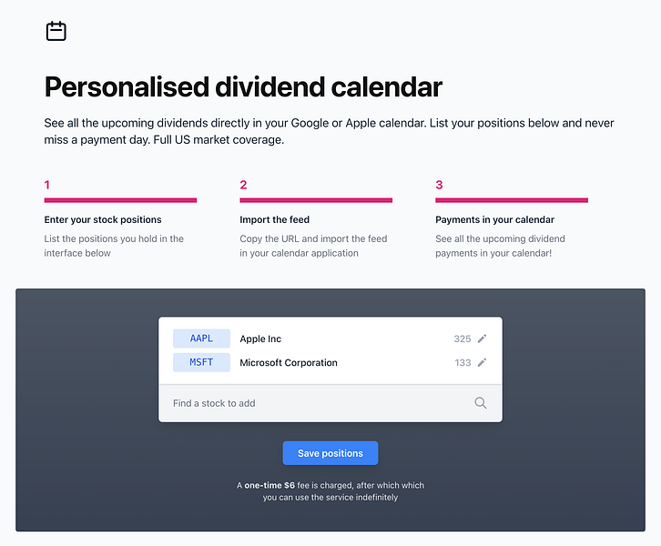 My Dividend Calendar