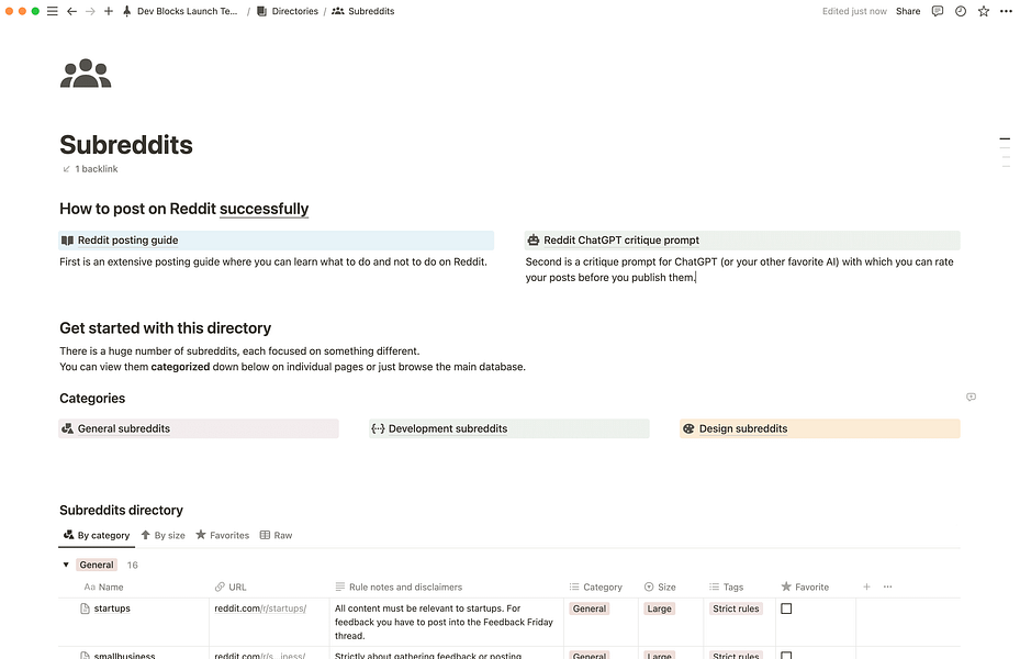 Dev Blocks: Get the perfect product launch plan with Notion | BetaList