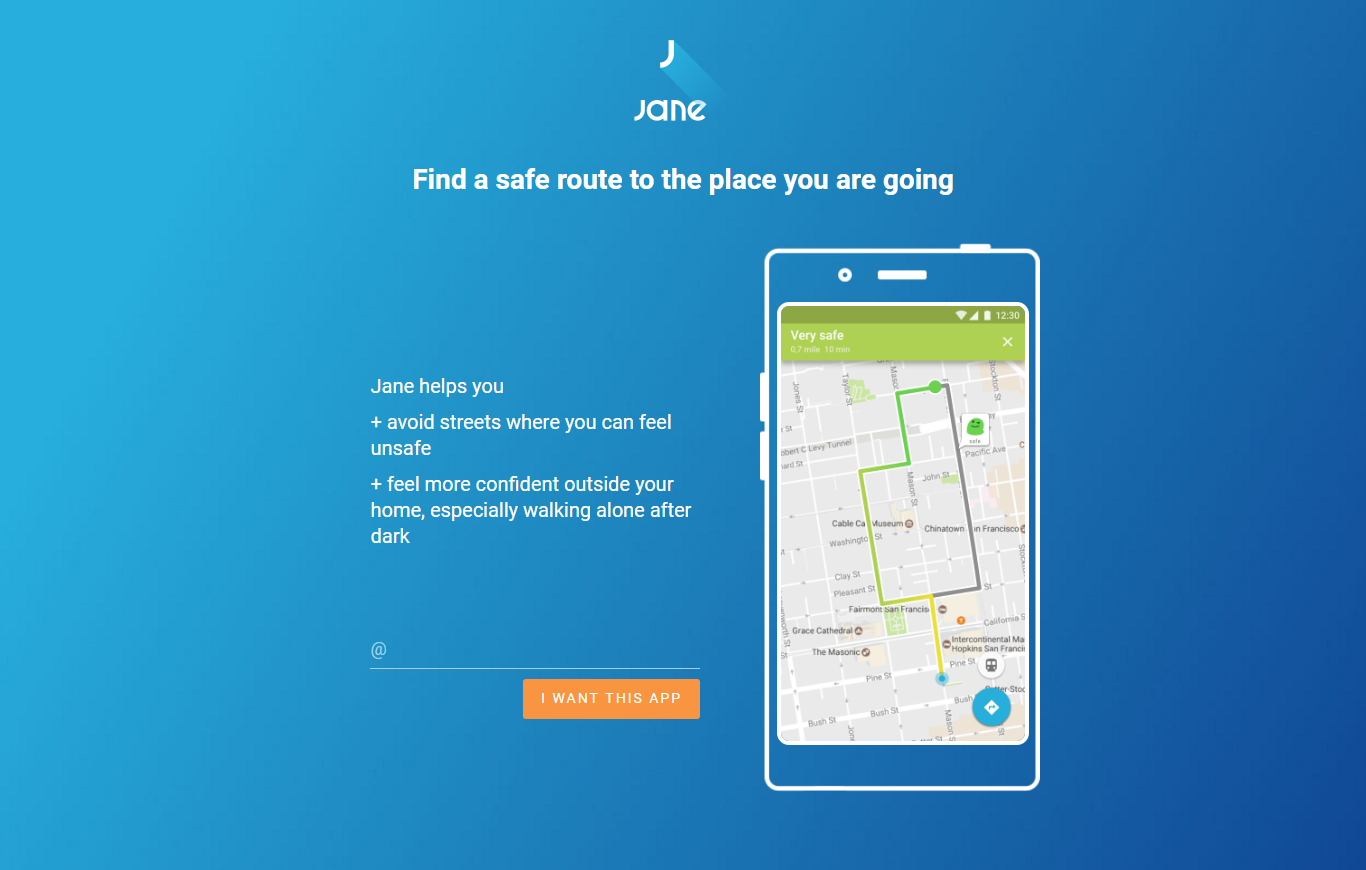 Jane Safety Map: Mobile app that helps you find the safest | BetaList