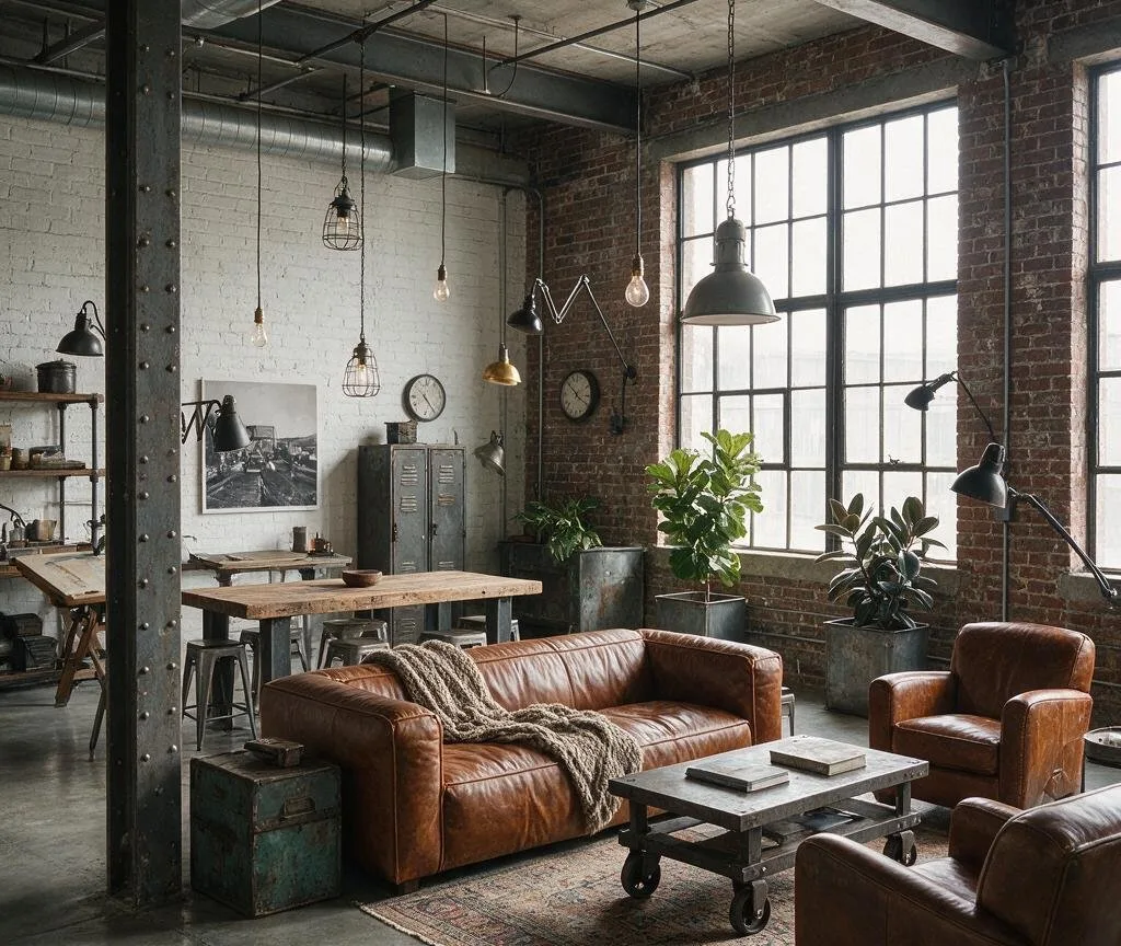 A living room in the Industrial style