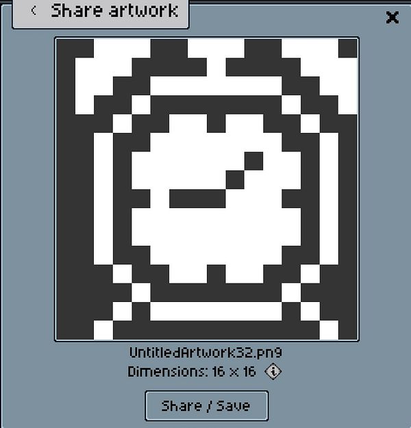 A pixel art representation of an alarm clock displayed in a digital interface.