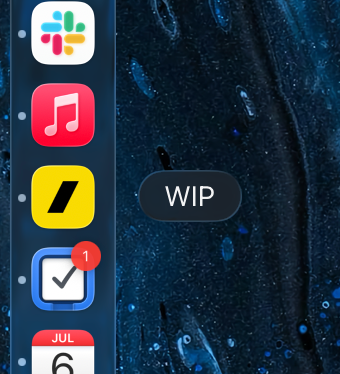Screenshot of a macOS application window titled 'WIP' with a welcome message and options to log in, sign up, or get started for free.