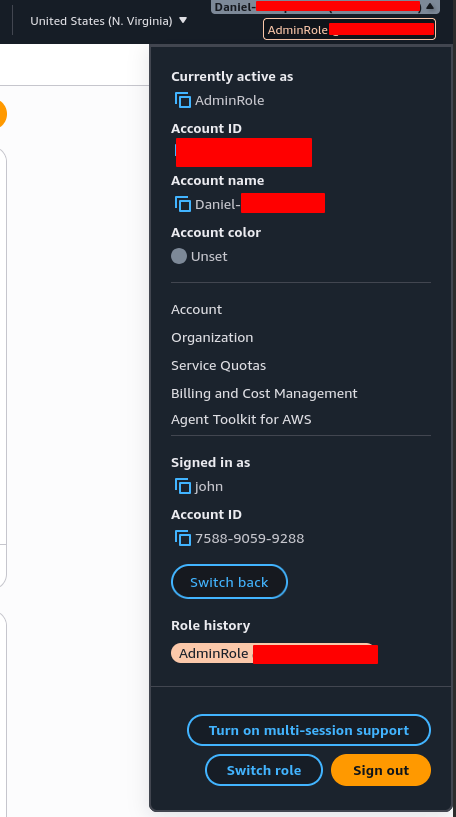 AWS Identity Center interface displaying steps and permissions for creating a new user named Joe in the AWS account.