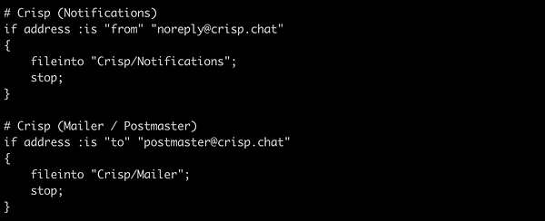 Screenshot of a mail filtering script setup interface with a manage sieve script editor on the left and a list of installed scripts on the right.