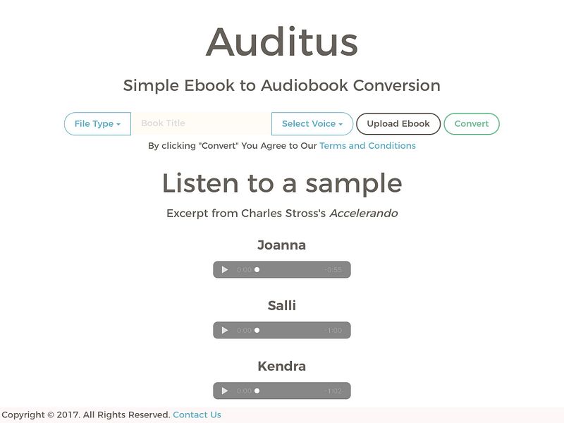 Auditus: Simple Ebook to Audiobook Conversion | BetaList