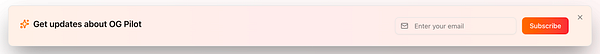 A subscription form for updates about OG Pilot.