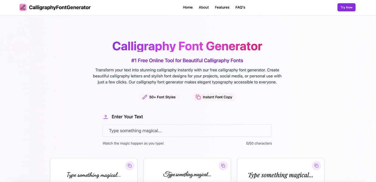 Calligraphy Font Generator