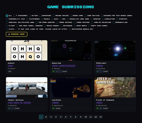 Screenshot of a web-based music tracker and editor showing code and sound waveforms for a music game submission.