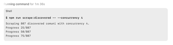 Diagram illustrating an architectural project process involving codex scraping municipal policies and rules from a portal in Italy.