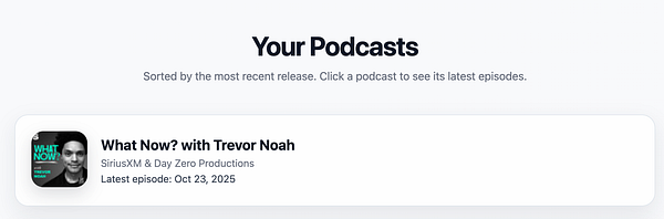 The image displays a podcast interface featuring a specific podcast episode.