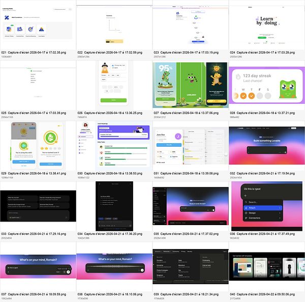 A desktop screen displaying a MacOS Finder window with multiple organized folders, some labeled 'UIUX Inspiration', showcasing an organized UI/UX inspiration folder structure.
