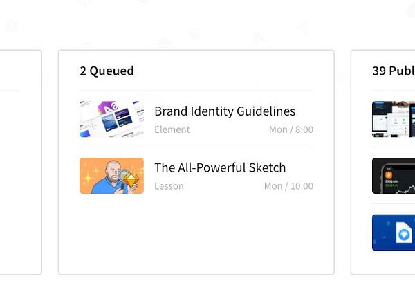 The image displays a task management interface showing two queued posts.