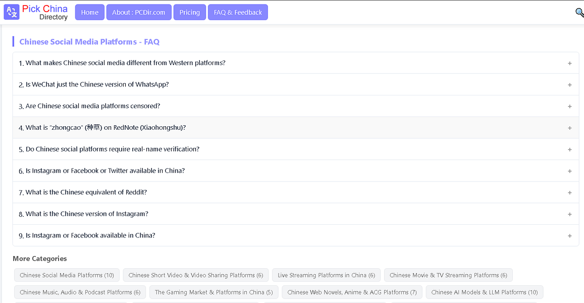 Pick China Directory