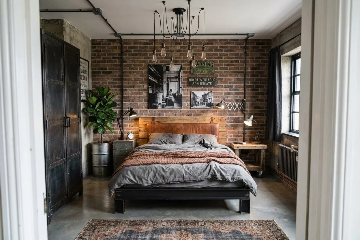The same bedroom in the Industrial style