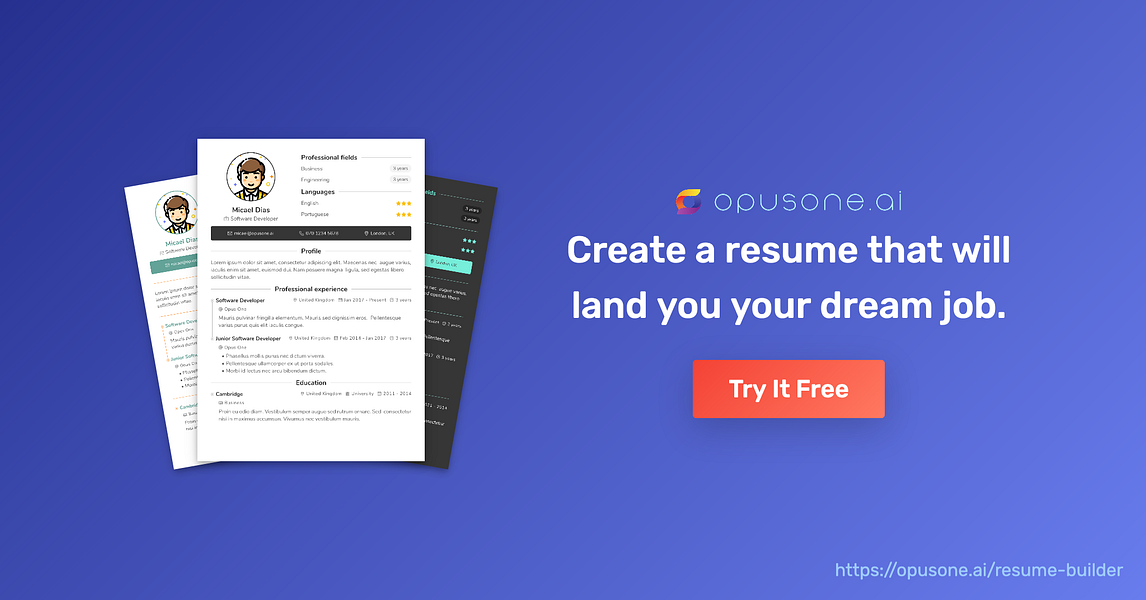 Opus One Resume Builder