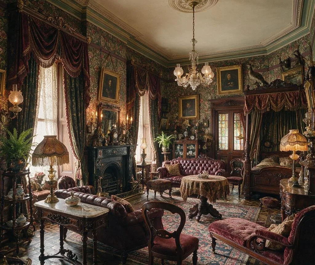 A living room in the Victorian style