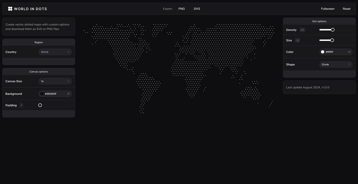 World in Dots: Free dotted map generator | BetaList