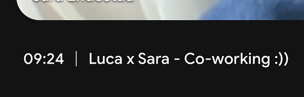 A digital interface displaying a scheduled co-working session between two individuals.