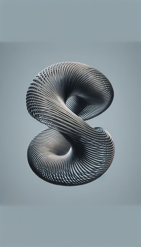 A close-up of a helix-shaped wire, demonstrating the twisted structure of helical wire.