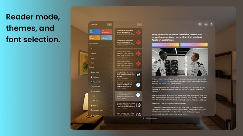Screenshot of NewsNinja: AI RSS News Reader