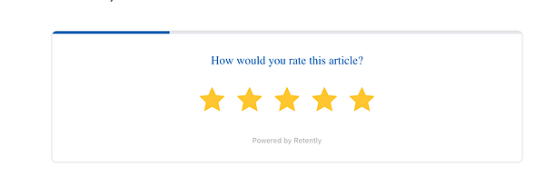 Screenshot of an inline survey prototype featuring a testimonial questionnaire with a star rating and a feedback submission button.