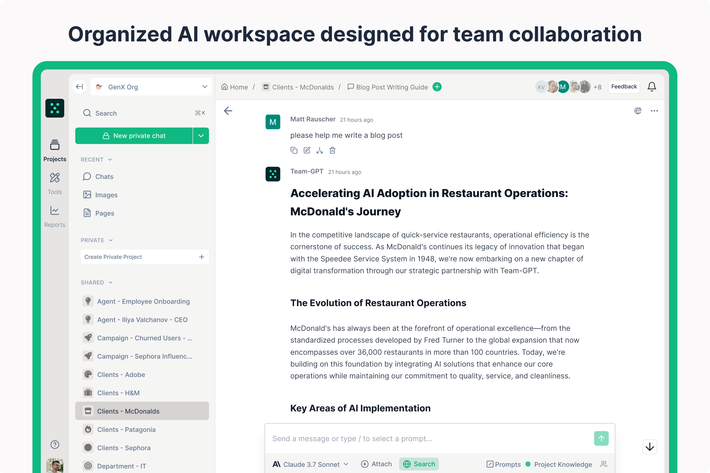 Team-GPT: Team-GPT is where marketing teams and AI unite