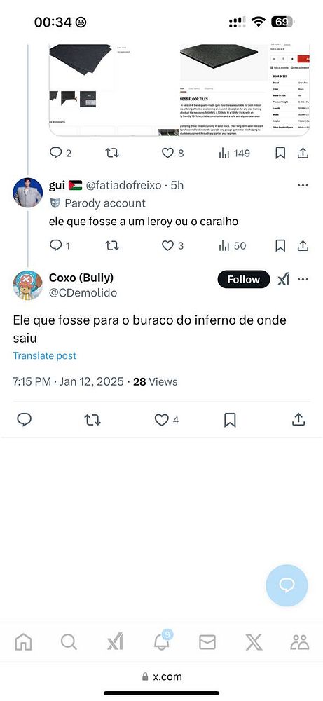 A Twitter conversation featuring two users discussing a controversial topic with a humorous tone.