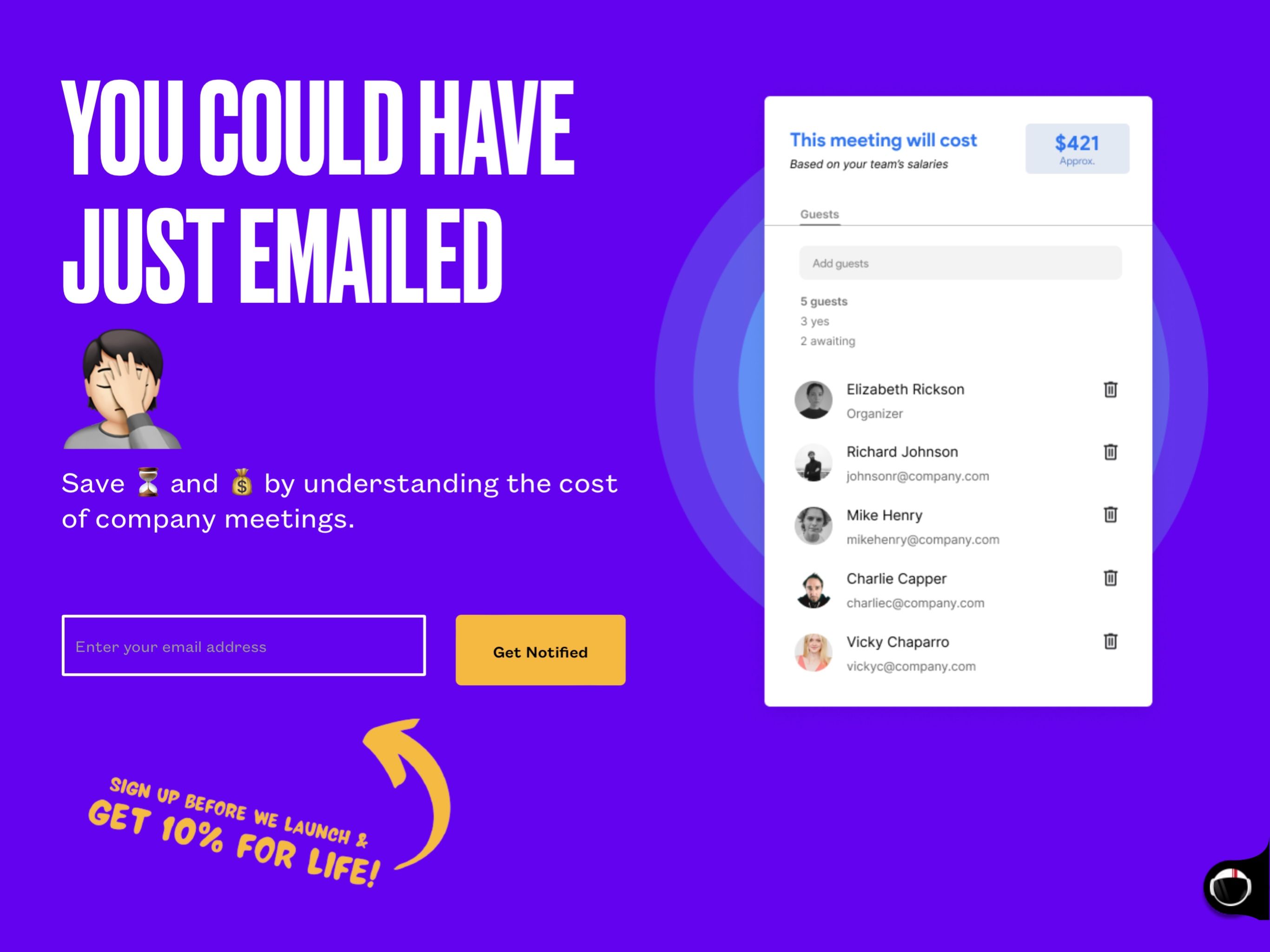Meeting Cost Calculator: Save time and money by BetaList