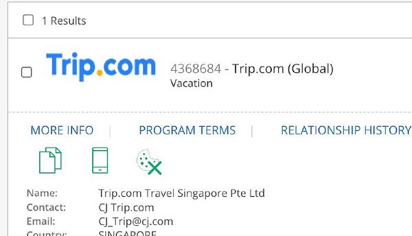 Screenshot of Trip.com affiliate program application page highlighting application process and user access details.