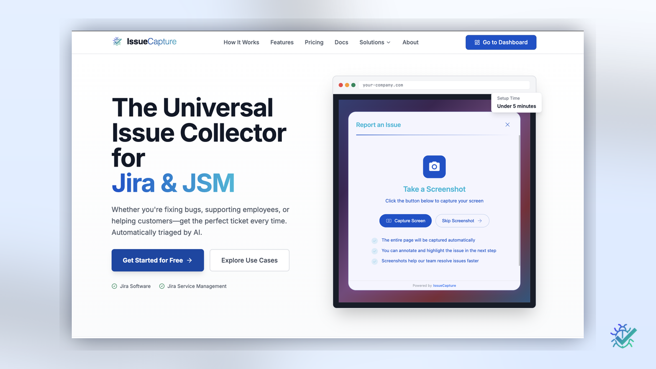 IssueCapture: AI-powered bug reporting widget for Jira and | BetaList