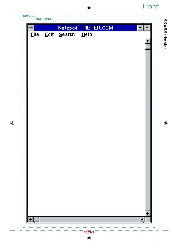 A digital mockup of a Notepad application interface.