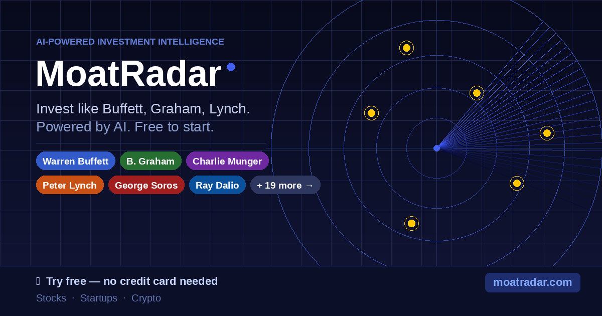 MoatRadar – Scan stocks, startups, and crypto using top investors' frameworks