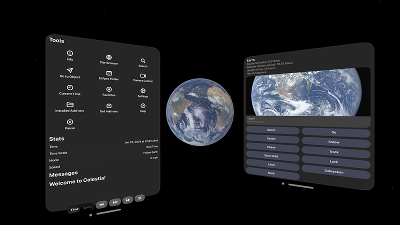 Screenshot of Celestia Vision