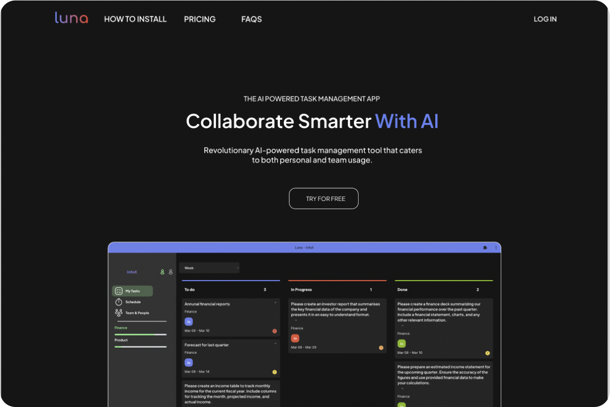 Luna: The AI-powered Task Management Tool | BetaList