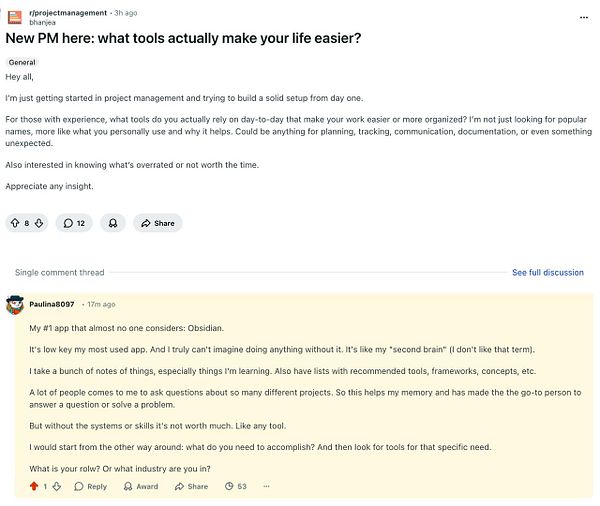 A Reddit comment screen on a mobile device displaying a reply to a thread about Upgroves with multiple comments inline.