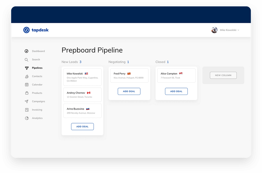 Tapdesk CRM