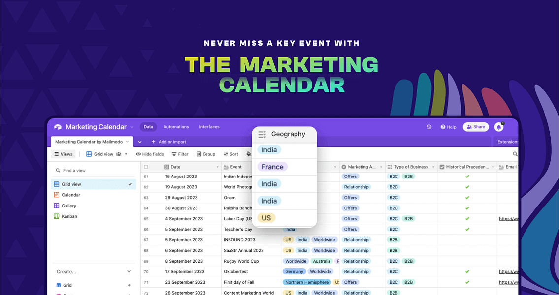 Marketing Calendar 2023