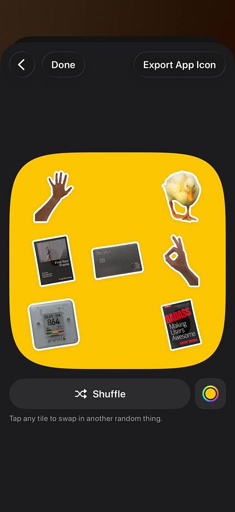 Mobile app interface for creating and customizing a logo using Hoard's logo maker feature.