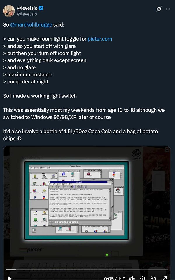 A retro computer interface displaying a program manager with various applications open.