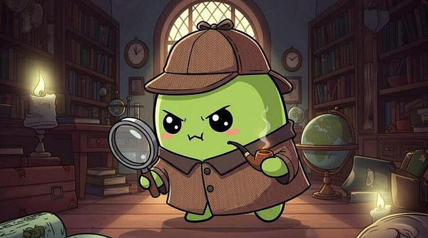 A cartoon mascot named Beanvest is depicted as a detective in a cozy library setting.