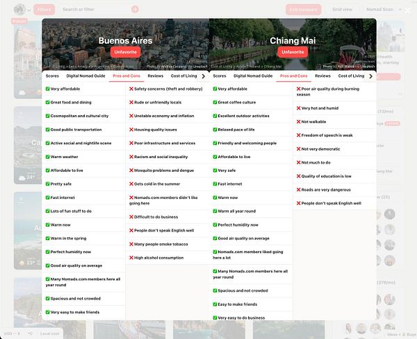 A comparison layout showing two different UI designs side by side for better visual evaluation.