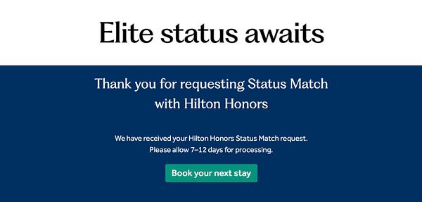 Screenshot of Hilton Honors program dashboard showing Diamond status details and benefits.