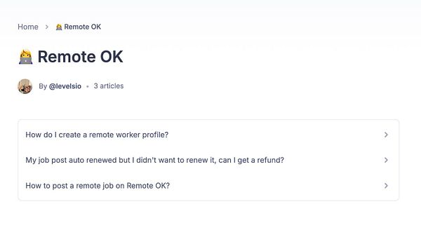 The image displays a webpage titled 'Remote OK' featuring a list of frequently asked questions.