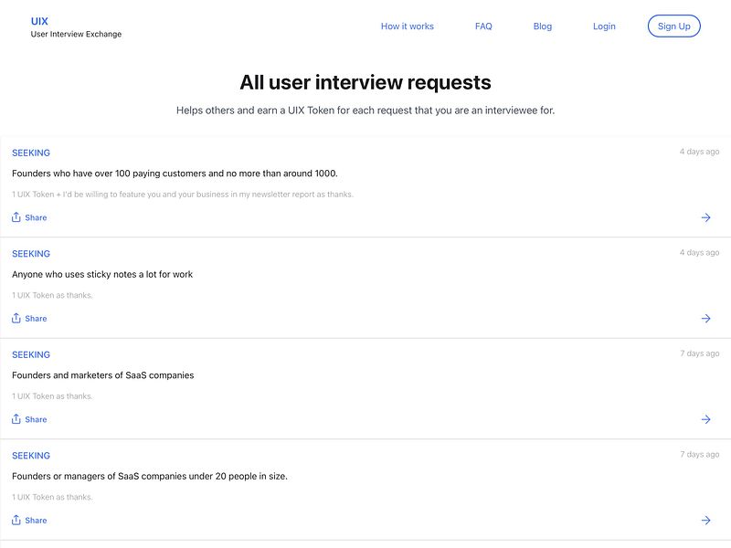 The User Interview Exchange
